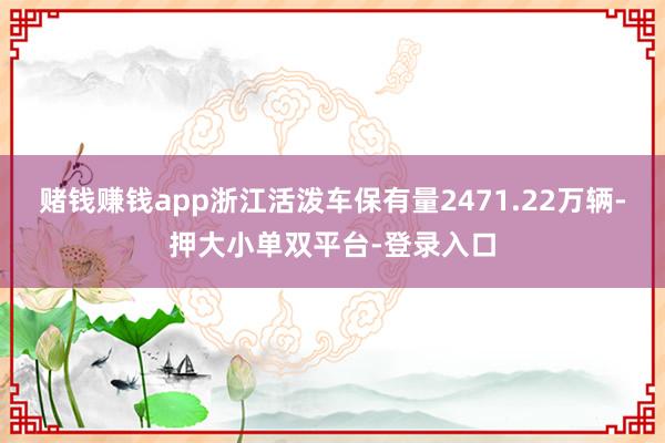 赌钱赚钱app浙江活泼车保有量2471.22万辆-押大小单双平台-登录入口